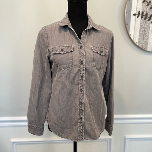Banana Republic Grey Denim Shirt - size small - Picture 1 of 9